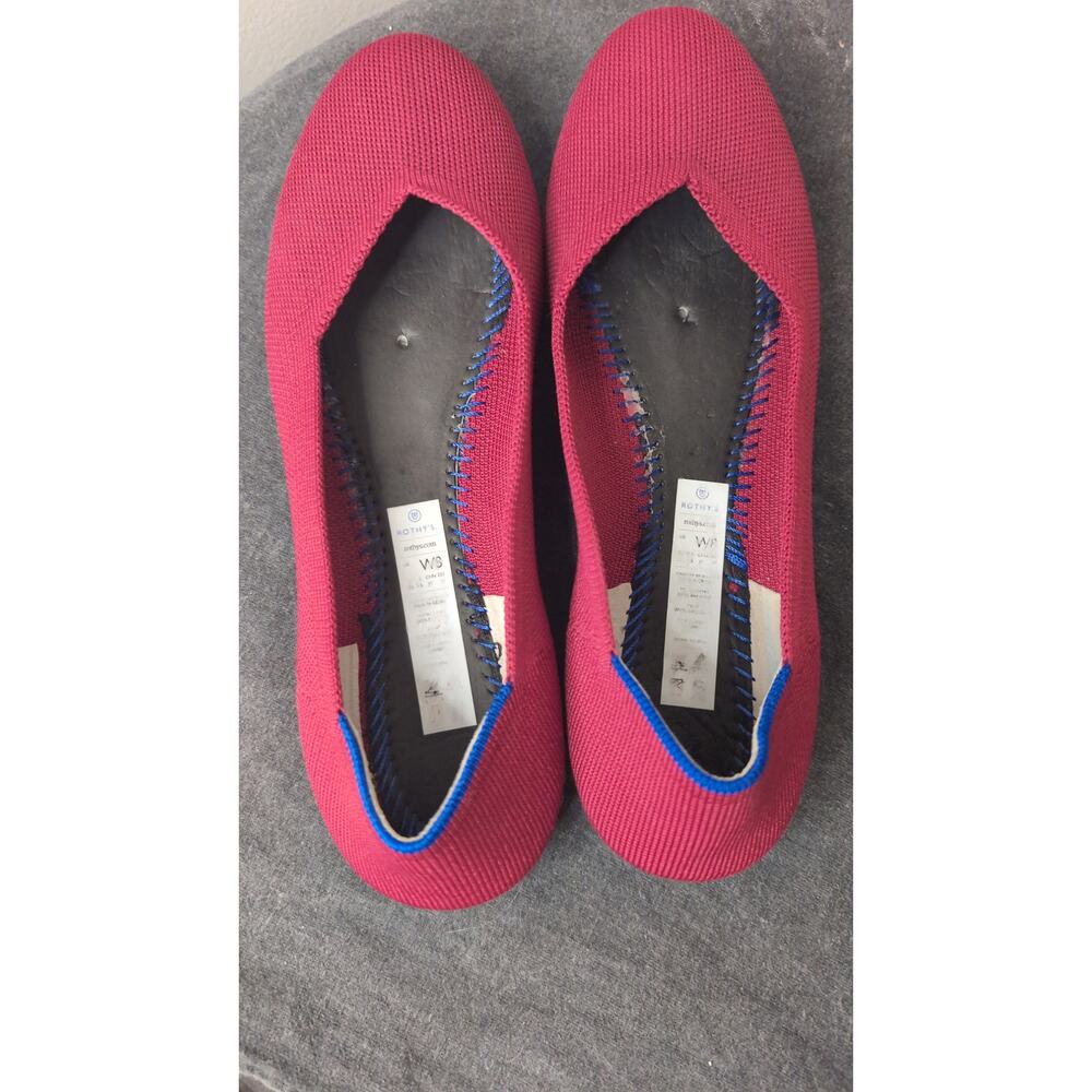 Rothy’s The Flat red Knit Ballet Flats Womens 8 Comfortable Washable - Picture 9 of 10